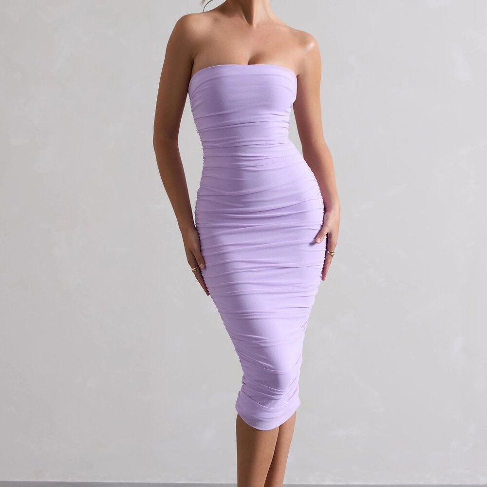Fashion Nova Lavender Mesh Dress S